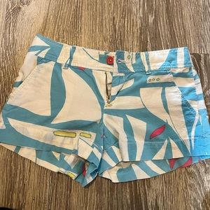 Lily Pulitzer white and blue shorts size 0